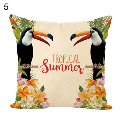 

45x45cm Forest Parrot Throw Pillow Case Cushion Cover Sofa Bed Car Home Decor