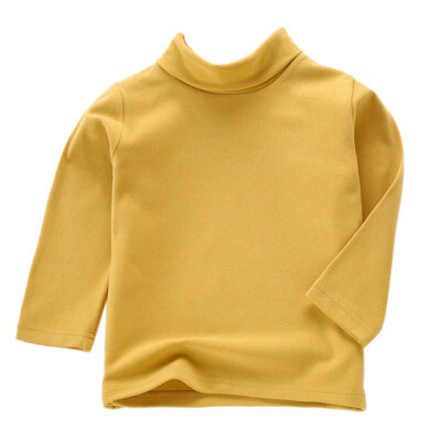 

Childrens Unisex Autumn Winter Fashion Casual Solid Color Turtleneck Long Sleeves Shirt Top Long Sleeves Shirt