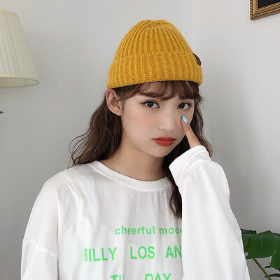 

Ins hats women autumn&winter womens&winter dome-cap Korean-style black-and-white-cap street-cold-hat male