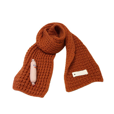 

5-8T Children Boys Girls Scarf Fashion 2019 Winter Kids Scarves Warm Cute Soft Scarf Collar Knitted Children Stretch Neck Ring