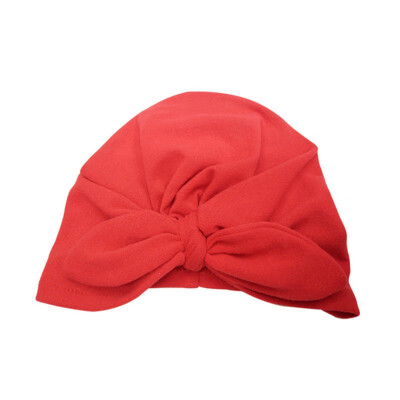 

0-1T Newborn Hats Baby Bowknot Solid Color Girls Boys Caps Baby Hat Infant Turban Elastic Cap