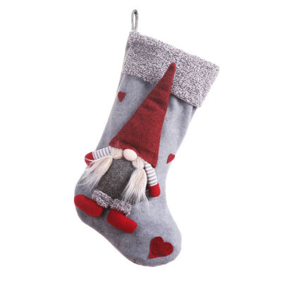 

Christmas Stockings Holders Socks Gifts Pouch With 3D Gnome Doll Xmas Tree Hanging Fireplace Ornaments Holiday Decorations