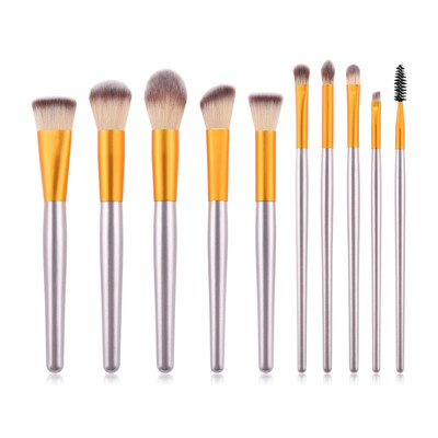 

10pcs Eye Makeup Set Eyelash Eyebrow Brush Fat Head Brush Foundation Powder Brush Makeup Tool Kit