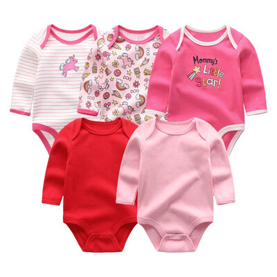 

5PCS Long Sleeve Baby Rompers Baby Boy Clothes Cotton Bodysuits Newborn One-Pieces Baby Girl Clothes Babywear Girls Clothing Sets