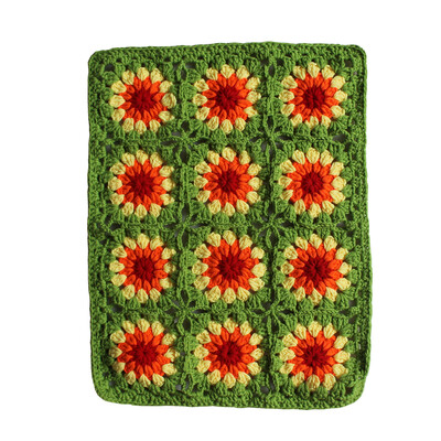 

Hand-woven Fancy Flower Square Carpets Lovely Newborn Baby Wool Crochet Blanket Photo Prop