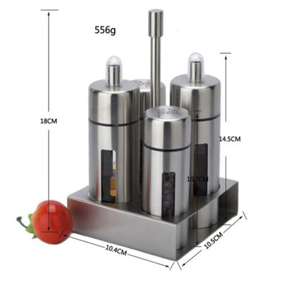 

304 Stainless Steel Seasoning Bottle With Handle For Soy Sauce Vinegar Household Seasoning Bottle Set For Kitchen