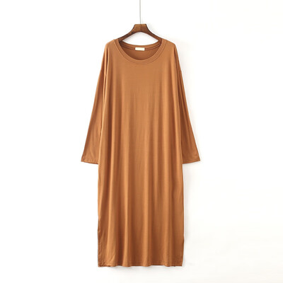 

Pregnant Women Loose Modal Nightdress Ladies Long-sleeved Dress Large Size Long Night Dress