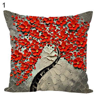 

Flower Plant Painted Throw Pillow Case Cushion Cover Sofa Bed Car Office Decor