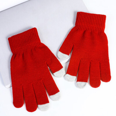 

2019 Winter Gloves Women Men Unisex Knitted Warm Mittens Call Talking &Touch Screen Glove Mittens