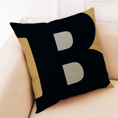 

Toponeto Letter Pattern Pillowcase Linen Sofa Cushion Cover Home Decoration Pillowcase