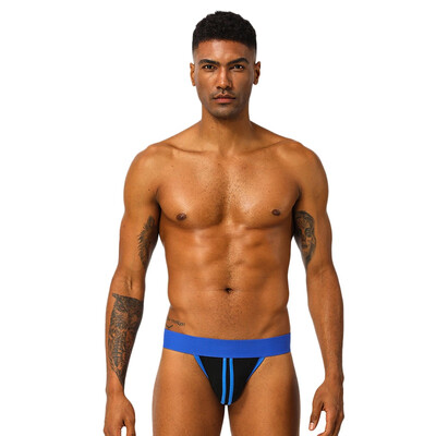 

Comfortable Mid-rise Mens Thongs Fashion Trend Color Patchwork G-Strings