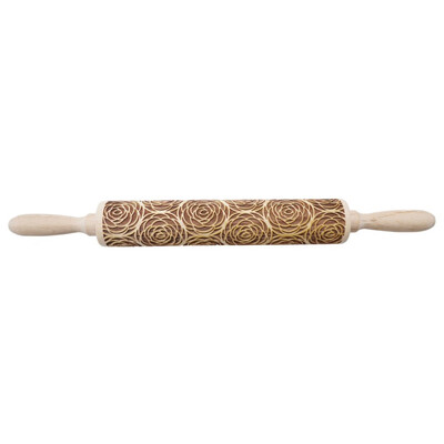 

Christmas Rolling Pin Wooden Christmas Engraved Carved Embossing Rolling Pin Dough Stick Baking Kitchen Pastry Tool