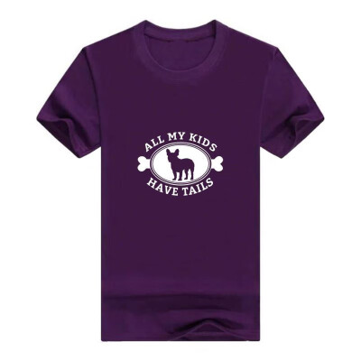 

French Bulldog Gift All My Kids Have Tails Frenchie Premium Mans t-ShirtMediumPurple