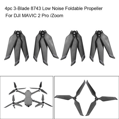 

Gobestart 4PCs Carbon Fiber 8743 Foldable Propeller Low Noise 3-Blade For DJI Mavic 2 Pro