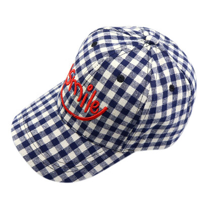 

Babys Plaid Letters Sunshade Hat Smile Love Sunshade Kids Cap Kids Outdoor Cap