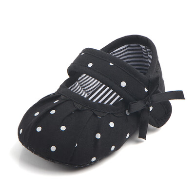 

New Cute Polka Dot Toddler Infant Newborn Baby Girl Bow Flower Shoes Crib Princess Shoes for 0-18 Months Baby Anti-slip shoes
