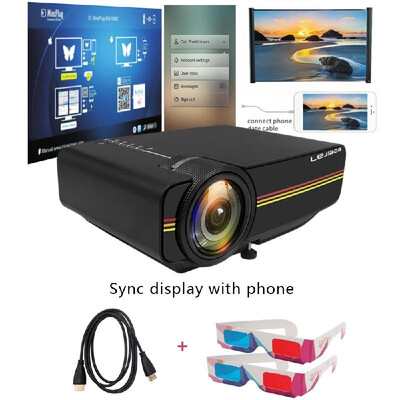 

YG410 LCD Portable Mini HD Wired Projector for Home Theatre More Stable Optional Plug Relaxing Your Eyes