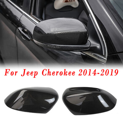 

Carbon Fiber Style Rearview Mirror Cover Trim Decors For Jeep Cherokee 2014-2019