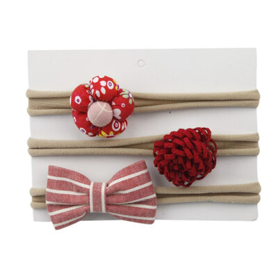 

Children Cute Bow Flower High Elastic Nylon Hair Band Set Baby Hair Accessories