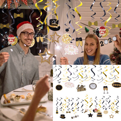 

YIWULAHappy New Year Photo Booth Frame Props Hat Mustache Lip Photobooth Props