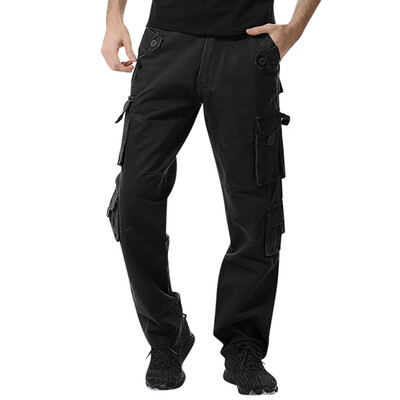 

Gobestart Mens Casual Pure Color Outdoors Pocket Beach Work Trouser Cargo Pant