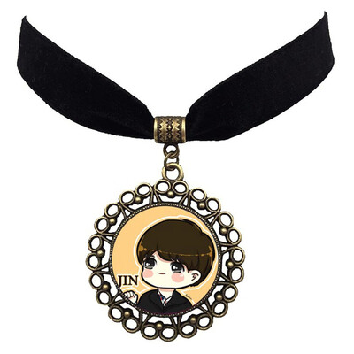 

BTS Bangtan Boys Fashion Sexy Vintage Black Necklace Kpop Pendant Choker Necklace