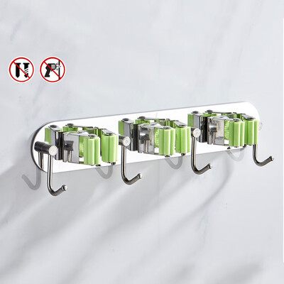 

Wall Mounted Mop Hook Organizer Holder Brush Broom Hanger Rack Kitchen Tools