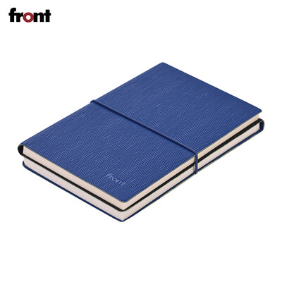 

front Portable A6 Notebook PU Leather Soft Cover with Elastic Closure Lined Blank Paper Travel Journal Daily Notepad for Business