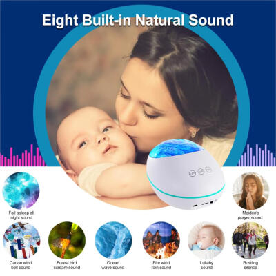 

Bluetooth 50 Lucky Stone Ocean Wave Projector 12 LED 8 Colors Changing Remote Control Built-in Music Player For kid Bedroom