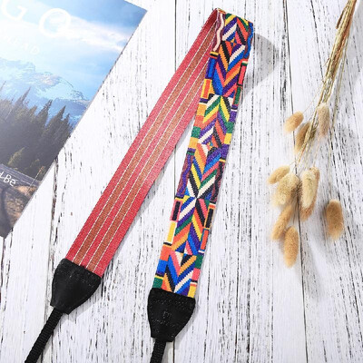 

Retro Style Double Cotton Yard Colorful Pattern Shoulder Neck Strap Camera Strap Bags Wristband for Canon SLR DSLR Cameras PU6009