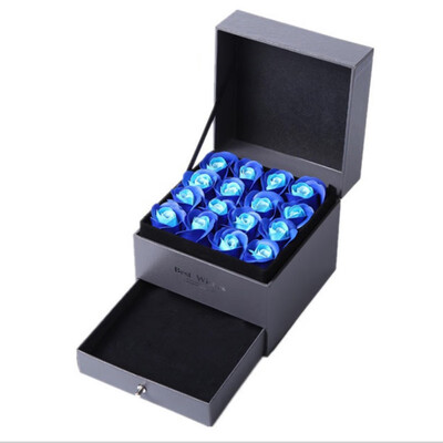 

Romantic Valentines Day Rose Soap Flower Jewelry Storage Box Home Festive Party Supplies Artificial Decorations Dried Flowers