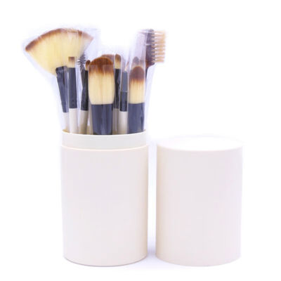 

12 Pcs Eye Makeup Brush Set Eyeshadow Eyeliner Blending Pencil Makeup Brushes Rose Purple Handle Plastic Pot