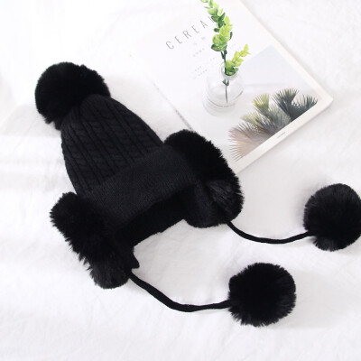 

New Women&39S Fashion Winter Warm Hat Winter Thick Thermal Fleece Ear Protection Knitted Hat With Earmuffs