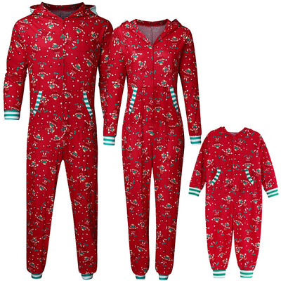 

Tailored Women Family Matching Christmas Xmas Hooded Pajamas Jumpsuit Sleepwear Nightwear