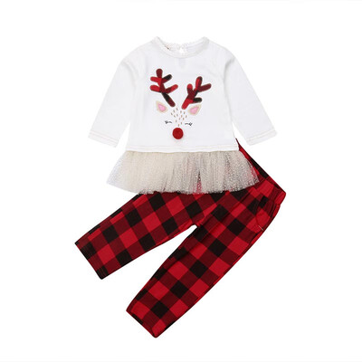

Baby Girls Clothes Christmas Sets Autumn Girls Clothes T-shirtPants 2pcs Outfit Kids Sport Suit Children Clothing For Girls