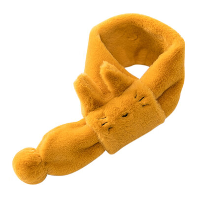 

Pompom Winter Baby Scarf Bibs Rabbit Fur Neck Collar Kids Girls Solid Thick Warm Scarves