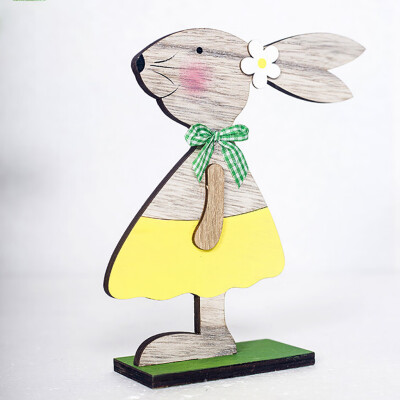 

Gobestart Easter Decorations Wooden Rabbit Shapes Ornaments Craft Gifts
