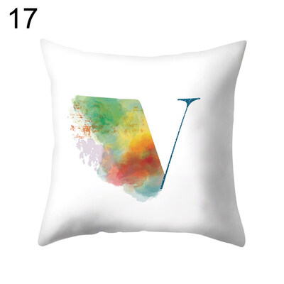 

Colorful Capital Letter Throw Pillow Case Sofa Bed Cushion Cover Home Car Decor