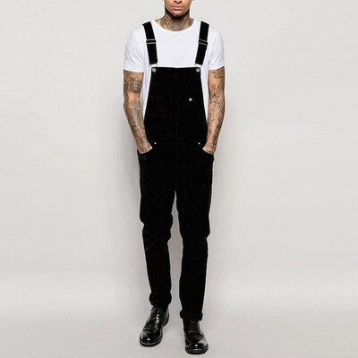 

Gobestart Mens Jeans Wash Overall Jumpsuit Streetwear Pocket Suspender Pants Trousers