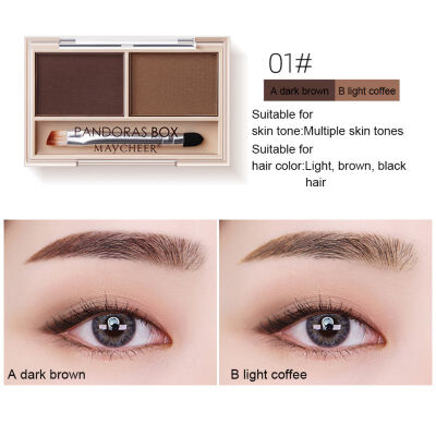 

2 Colors Eyebrow Powder Palette Long-lasting Waterproof Easy To Color Eyebrow Powder