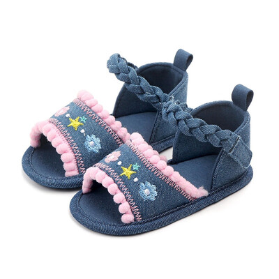 

Summer Baby Girls Sandals Breathable Anti-Slip Baby Shoes Floral Print Sandals Toddler Soft Soled Princess Sandals