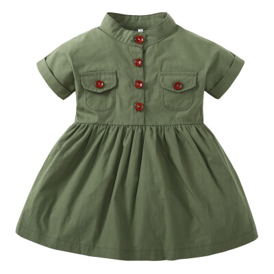 

Baby Girl Summer Dress 2019 Baby Dresses Carton Army Green Birthday Dress Female Baby Summer Clothes Girl Clothes