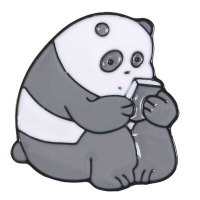 

Animal Cartoon Pin Bare Bears Cute Grizzly Panda Ice Bear denim Enamel Pins Kawaii Lapel Brooches badges Fashion Gifts