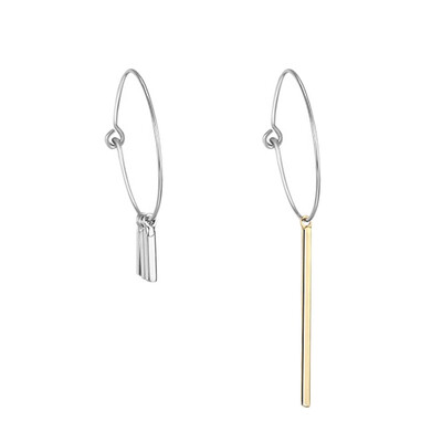 

2019 New Korean Version of The Simple Style of Fashionable Wild Two-color Ring Earrings
