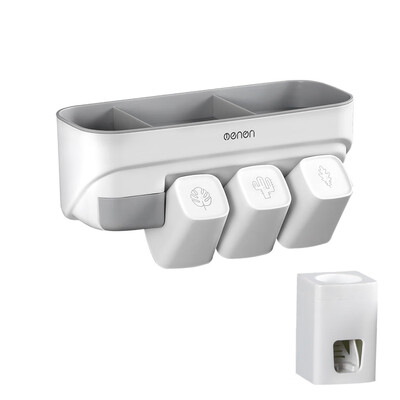 

〖Follure〗Toothbrush Holder Toothpaste Dispenser Multifunction Bathroom Toothbrush Holder