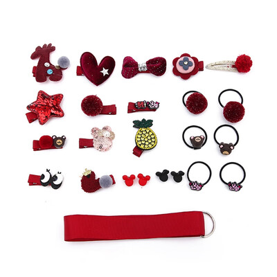 

24 Sets Of Childrens Hairpin Hair Accessories Gift Set Girl Bow Hair Pin Baby Hairpin Clip Head Wear Baby Girls Cute Head Wear