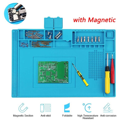 

Willstar 2 Types Silicone Magnetic Heat Insulation Soldering Pad Maintenance Work Platform Desk Mat Soldering Repair Station