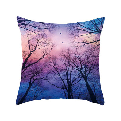 

Modern Mountain Sea Scenic Polyester Peachskin Pillowcase Throw Pillow Cushions Cover for Home Hotel Bed