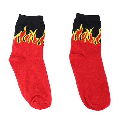 

Fashion Casual Soft Skateboard Socks Cotton Flame Pattern Hip Hop Socks