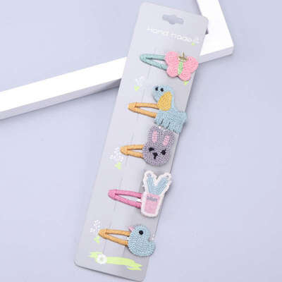 

5 Pcs Girls Hair Accessories Hair Clips Cute Cartoon Design Princess Hair Pin Set Children Hairpin